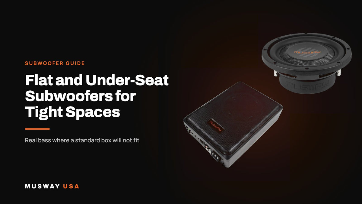 Musway SW-A7 under-seat subwoofer and MWS822 flat subwoofer