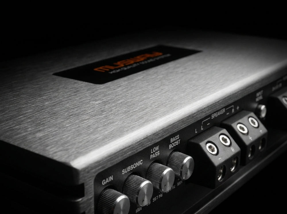 Everything a serious subwoofer install needs, remote included.