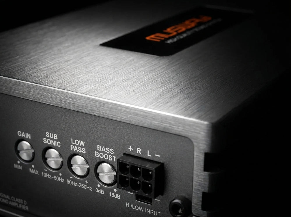 Everything a subwoofer install needs, in a chassis the size of a paperback.